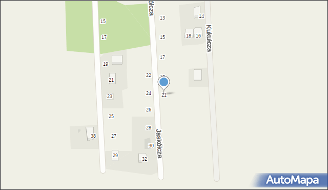 Borzęcin, Jaskółcza, 21, mapa Borzęcin