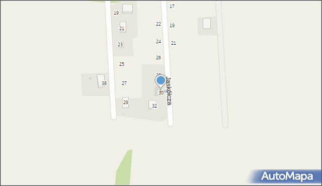 Borzęcin, Jaskółcza, 30, mapa Borzęcin