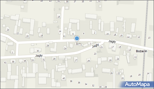 Bożacin, Jagły, 22, mapa Bożacin