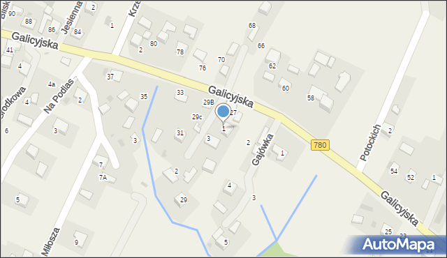 Brodła, Jabłoniowa, 1, mapa Brodła