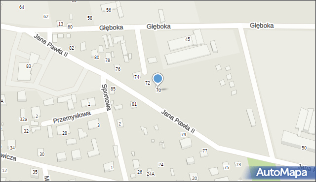 Brok, Jana Pawła II, 70, mapa Brok