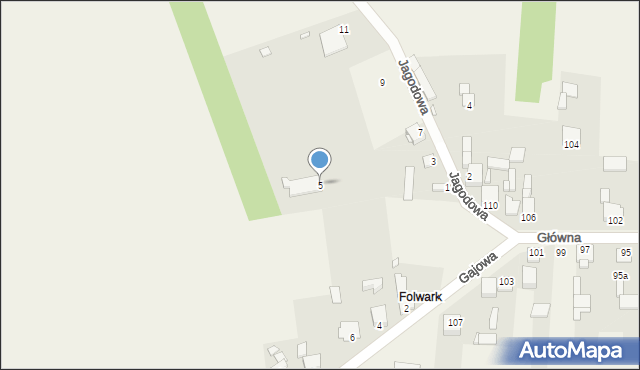 Brudzowice, Jagodowa, 5, mapa Brudzowice