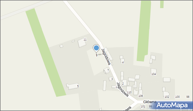 Brudzowice, Jagodowa, 9, mapa Brudzowice