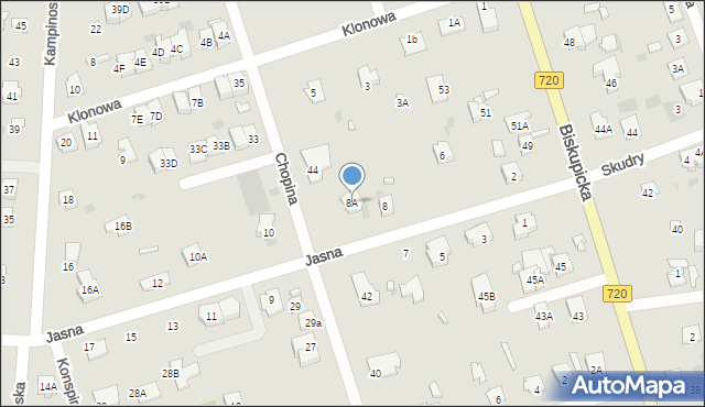 Brwinów, Jasna, 8A, mapa Brwinów