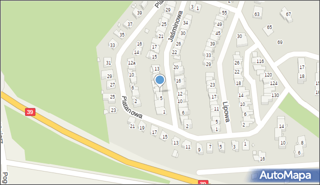 Brzeg, Jaśminowa, 7, mapa Brzeg