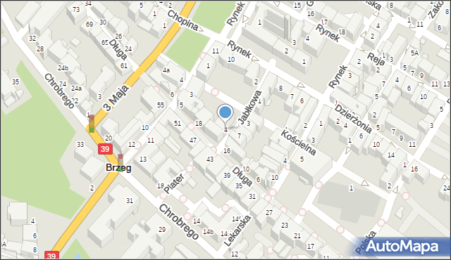Brzeg, Jabłkowa, 4, mapa Brzeg