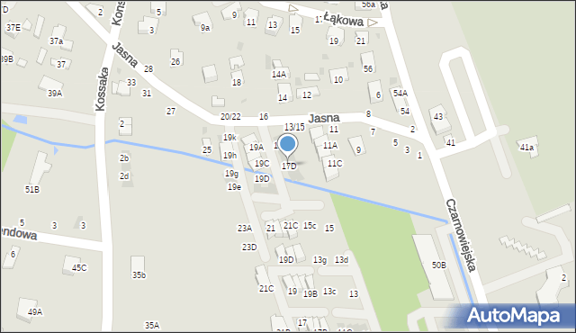 Brzesko, Jasna, 17D, mapa Brzesko