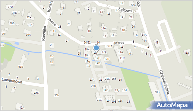 Brzesko, Jasna, 19B, mapa Brzesko