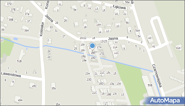 Brzesko, Jasna, 19C, mapa Brzesko