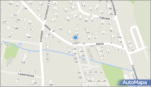 Brzesko, Jasna, 20/22, mapa Brzesko