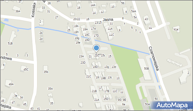 Brzesko, Jasna, 21C, mapa Brzesko