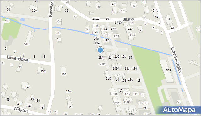 Brzesko, Jasna, 23A, mapa Brzesko