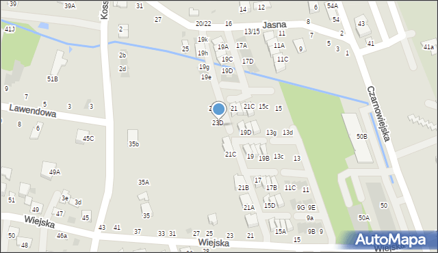 Brzesko, Jasna, 23E, mapa Brzesko