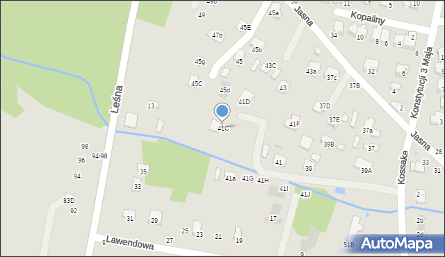 Brzesko, Jasna, 41C, mapa Brzesko