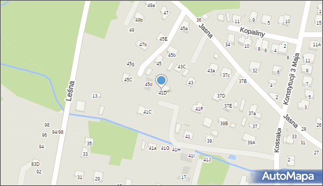 Brzesko, Jasna, 41D, mapa Brzesko