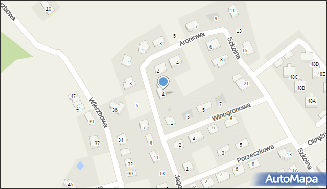 Brzozówka, Jagodowa, 4, mapa Brzozówka