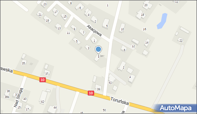 Brzozówka, Jaworowa, 1, mapa Brzozówka