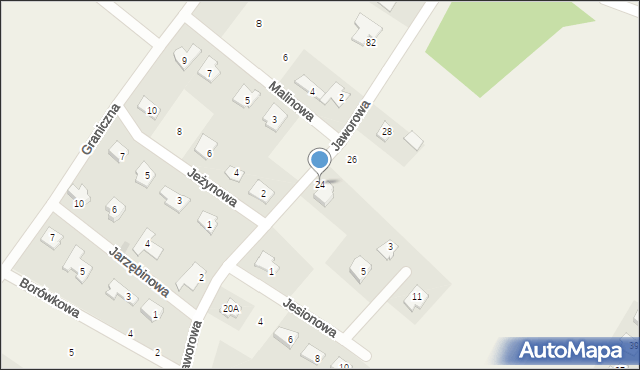 Brzozówka, Jaworowa, 24, mapa Brzozówka
