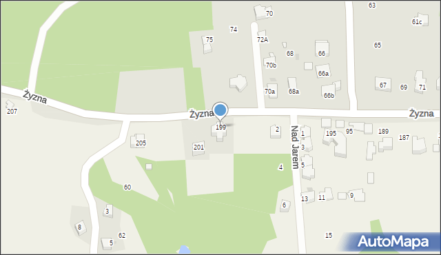 Brzyczyna, Jana Pawła II, 199, mapa Brzyczyna