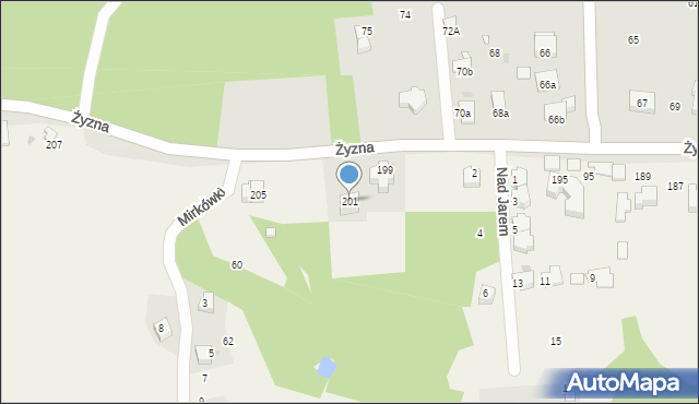 Brzyczyna, Jana Pawła II, 201, mapa Brzyczyna