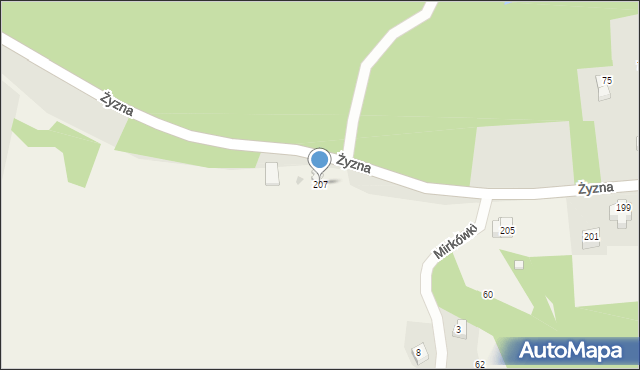 Brzyczyna, Jana Pawła II, 207, mapa Brzyczyna