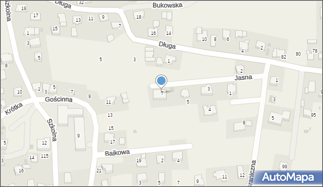 Buków, Jasna, 7, mapa Buków