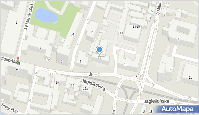 Bydgoszcz, Jagiellońska, 11, mapa Bydgoszczy