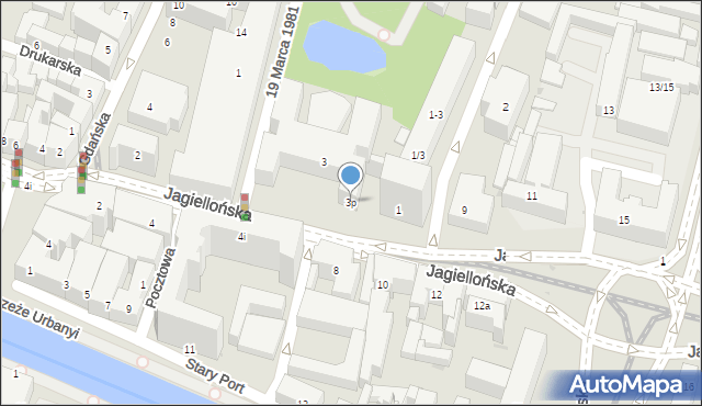 Bydgoszcz, Jagiellońska, 3p, mapa Bydgoszczy