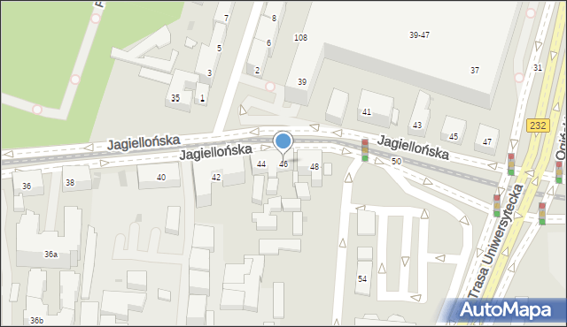 Bydgoszcz, Jagiellońska, 46, mapa Bydgoszczy