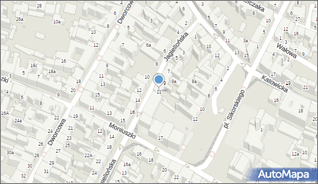 Bytom, Jagiellońska, 11, mapa Bytomia