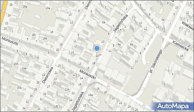 Bytom, Jagiellońska, 14, mapa Bytomia