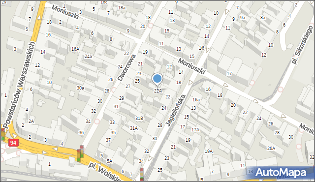 Bytom, Jagiellońska, 22A, mapa Bytomia