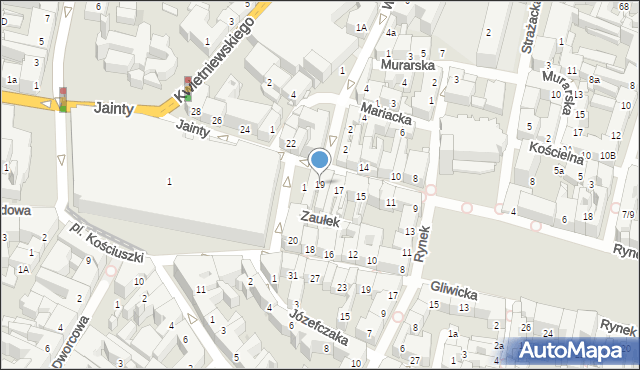 Bytom, Jainty Józefa, 19, mapa Bytomia