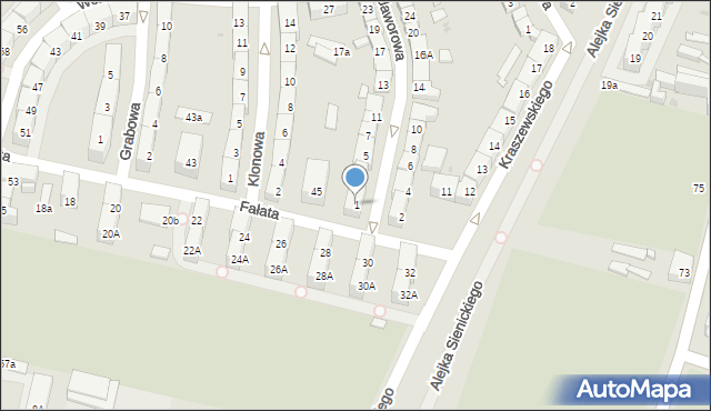 Bytom, Jaworowa, 1, mapa Bytomia