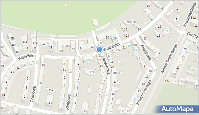 Bytom, Jaworowa, 25, mapa Bytomia