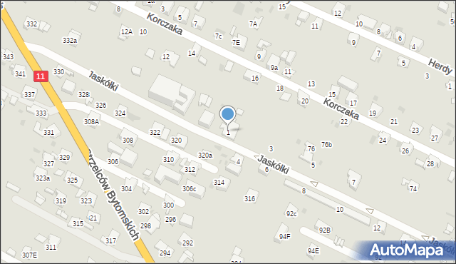 Bytom, Jaskółki Pawła, ks., 1, mapa Bytomia