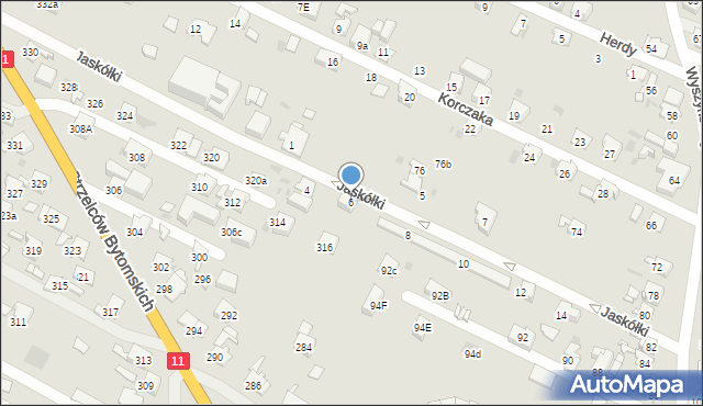 Bytom, Jaskółki Pawła, ks., 6, mapa Bytomia