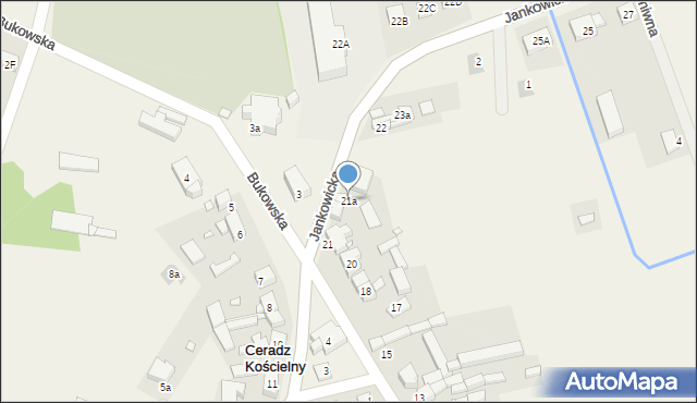 Ceradz Kościelny, Jankowicka, 21a, mapa Ceradz Kościelny