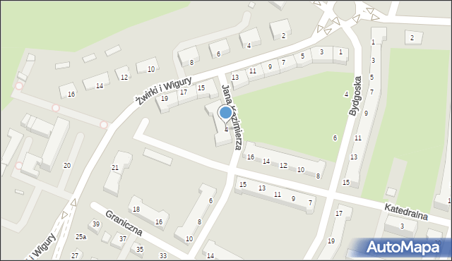 Chełm, Jana Kazimierza, 4, mapa Chełma