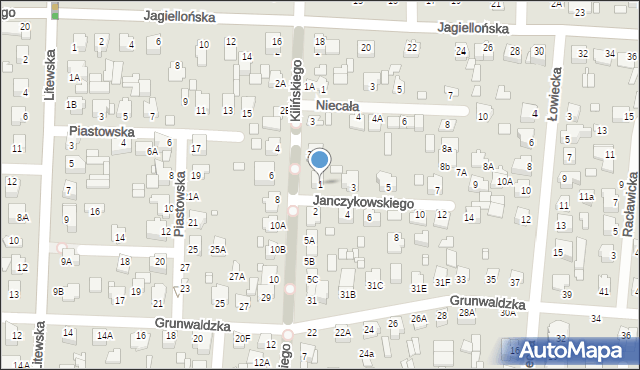 Chełm, Janczykowskiego Kazimierza, 1, mapa Chełma