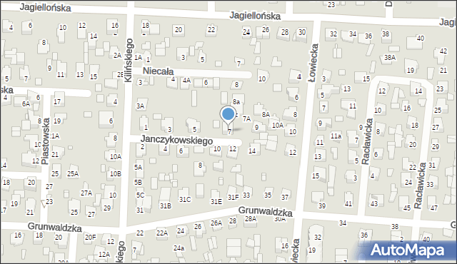 Chełm, Janczykowskiego Kazimierza, 7, mapa Chełma