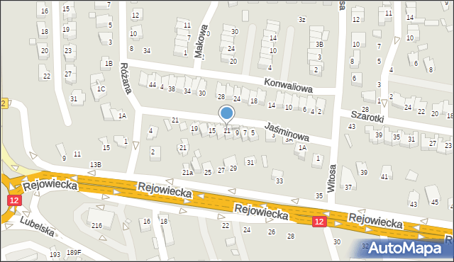 Chełm, Jaśminowa, 11, mapa Chełma