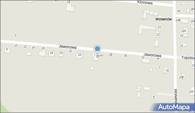 Chełm, Jaworowa, 26, mapa Chełma