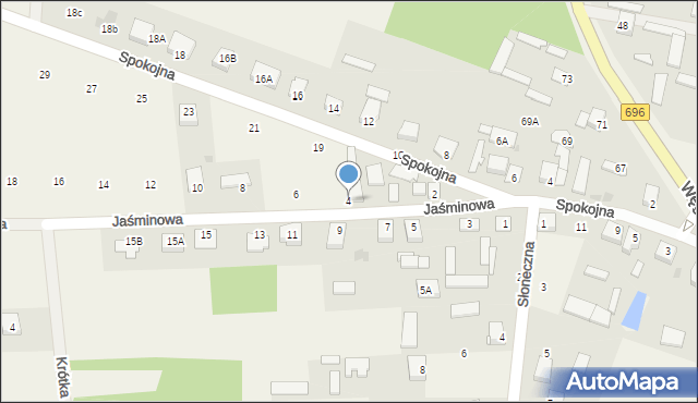 Chodów, Jaśminowa, 4, mapa Chodów