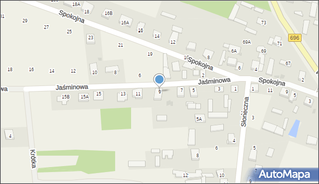 Chodów, Jaśminowa, 9, mapa Chodów