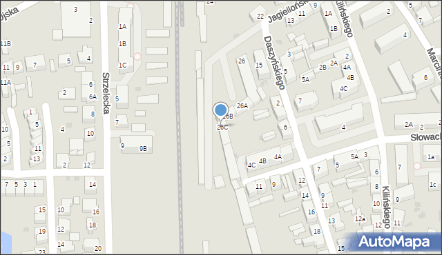 Chodzież, Jagiellońska, 26C, mapa Chodzież