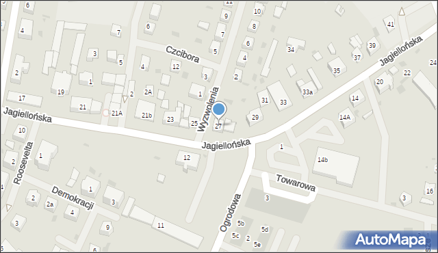 Chojna, Jagiellońska, 27, mapa Chojna