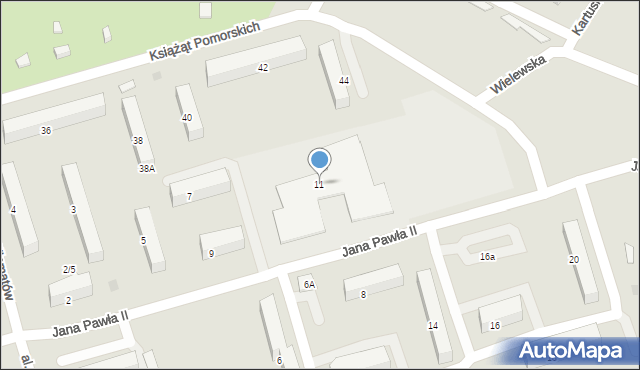 Chojnice, Jana Pawła II, 11, mapa Chojnic