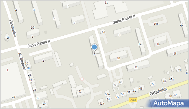 Chojnice, Jana Pawła II, 6, mapa Chojnic