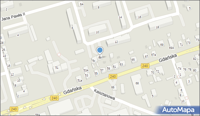 Chojnice, Jana Pawła II, 6b, mapa Chojnic